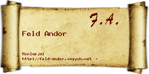 Feld Andor névjegykártya